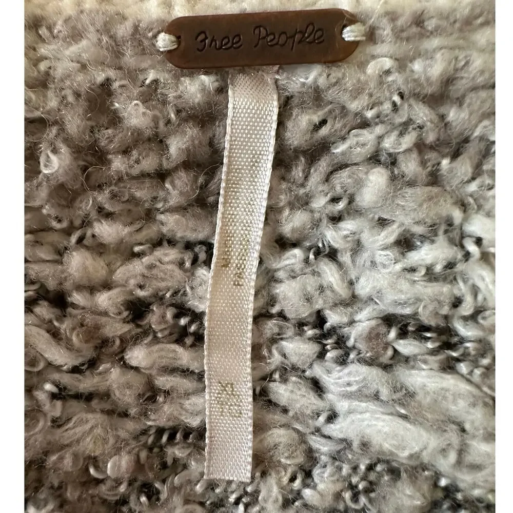 Free People Wool Fair Isle Puff Sleeve Sweater Home For the Holidays XL - Picture 10 of 12